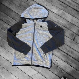 Abercrombie Kids Gray and Black Zip-Up Hoodie